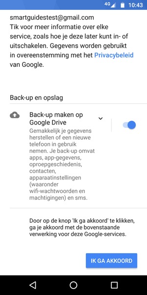 Selecteer IK GA AKKOORD