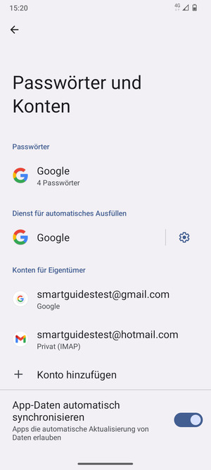 Wählen Sie Ihr Google Konto