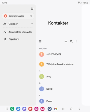Vælg Administrer kontakter