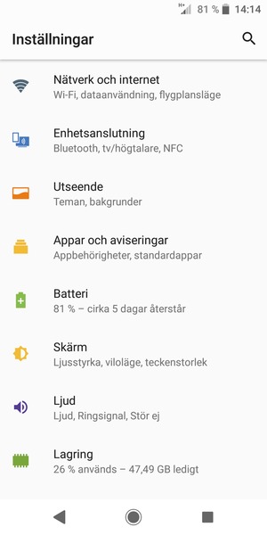 Välj Nätverk och internet