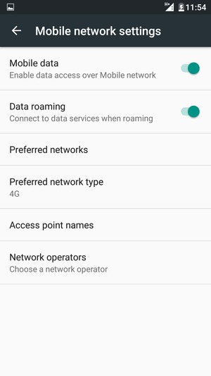 Turn Data roaming on or off