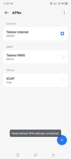 Your phone will reset to default Internet and MMS settings