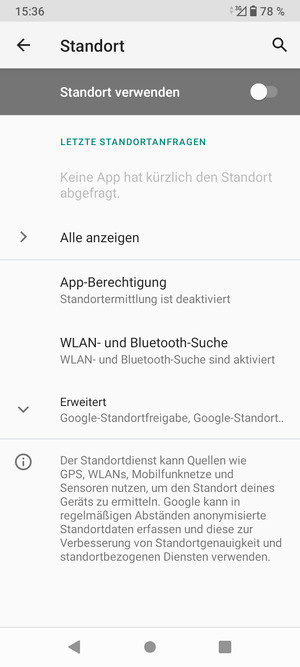Schalten Sie Standort aus