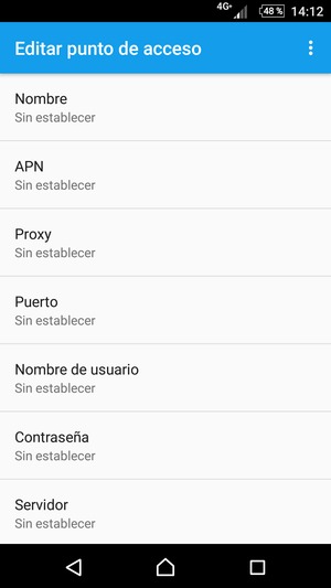 Introduzca la información de MMS