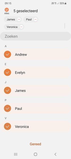 Selecteer Gereed