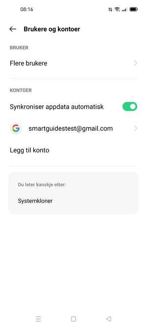 Velg din Google-konto