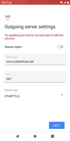 Select Security type