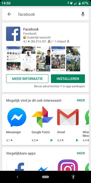 Selecteer de app