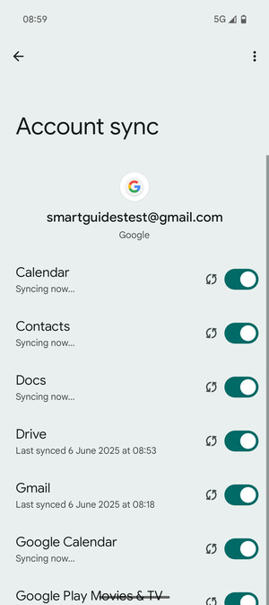 Your information will be synchronised