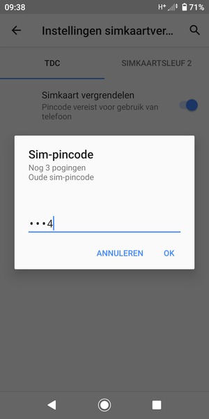 Voer uw Oude SIM-pincode in en selecteer OK