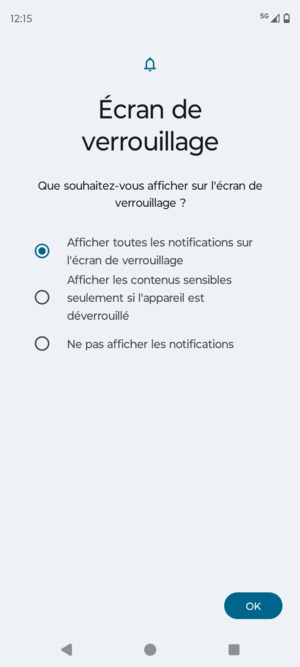 Sélectionnez votre option préférée et sélectionnez OK
