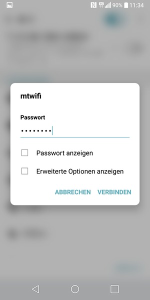 Geben Sie das WLAN-Passwort ein und wählen Sie VERBINDEN