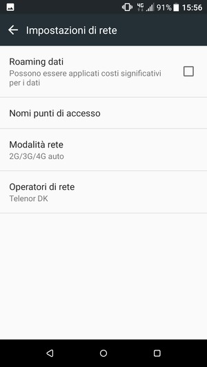 Seleziona Nomi punti di accesso