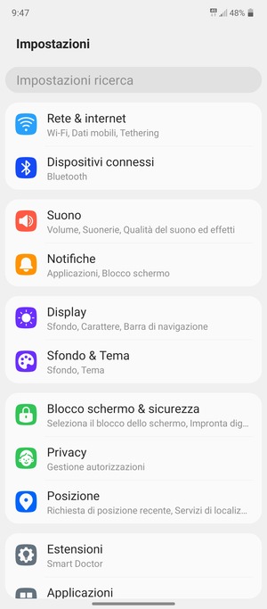 Seleziona Blocco schermo & sicurezza