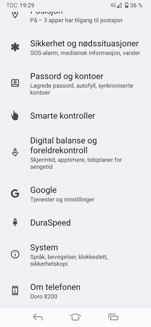 Bla til og velg System