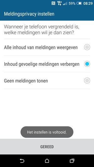 Selecteer GEREED