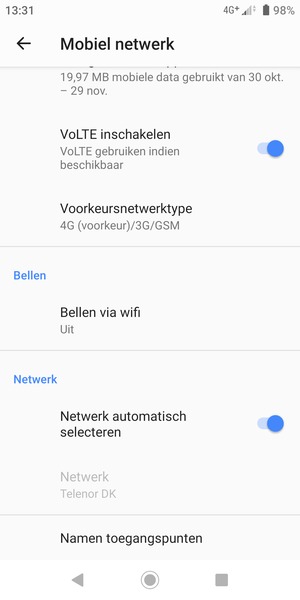 Schakel Netwerk automatisch selecteren uit