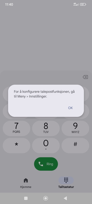Hvis personsvar ikke er innstilt, velg OK