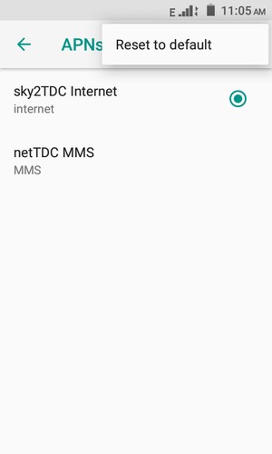 Select Reset to default