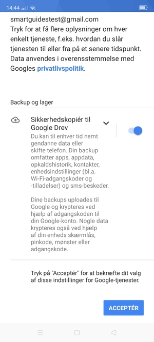 Vælg ACCEPTER