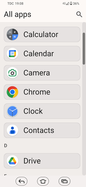Scroll to and select Contacts