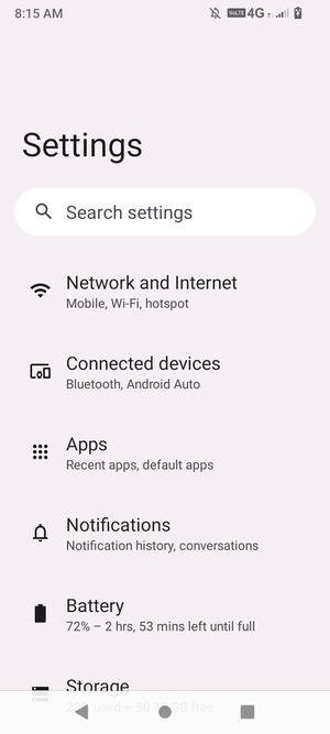 Select Network and Internet