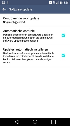 Selecteer Controleer nu voor update