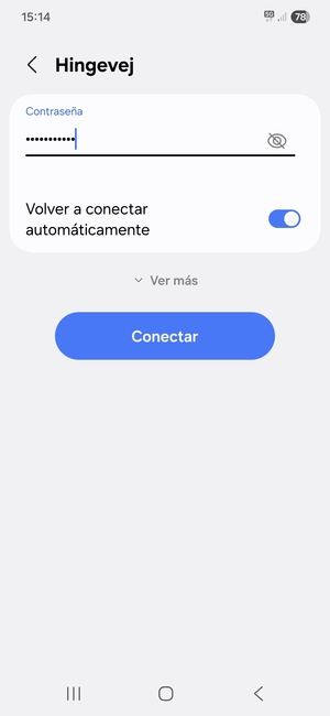 Introduzca la contraseña de Wi-Fi y seleccione Conectar
