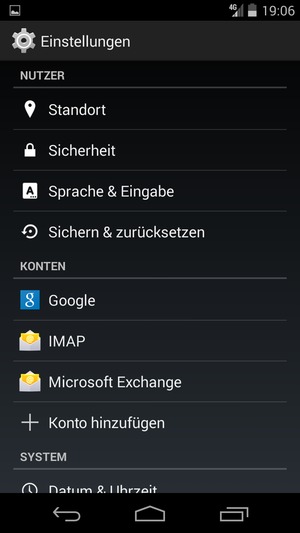 Scrollen Sie und wählen Sie Sicherheit