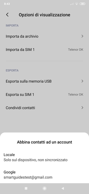 Seleziona il tuo account Google