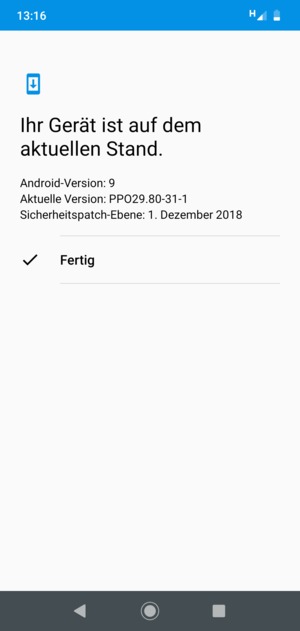 Falls Ihr Handy aktualisiert ist, wählen Sie Fertig