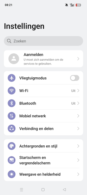 Selecteer Verbinding en delen
