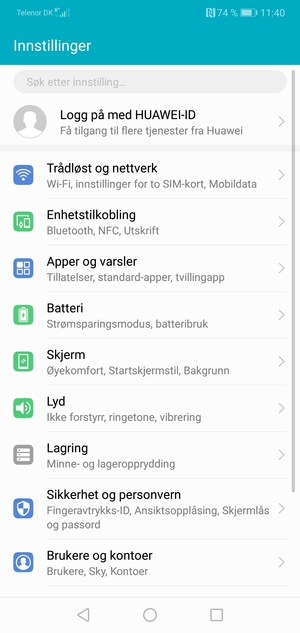 Velg Trådløst og nettverk
