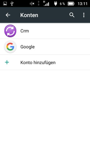 Wählen Sie Google