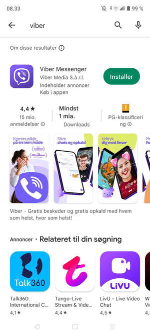 Vælg appen