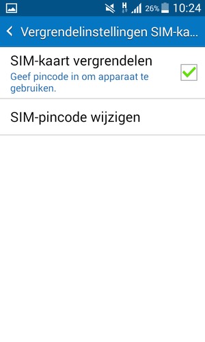 Selecteer SIM-pincode wijzigen