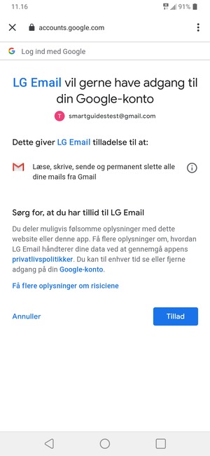 Vælg Tillad