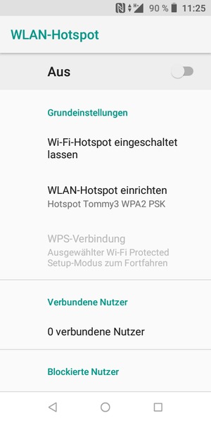 Wählen Sie WLAN-Hotspot einrichten
