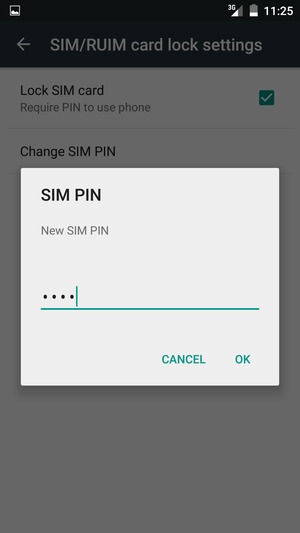 Enter your New SIM PIN and select OK