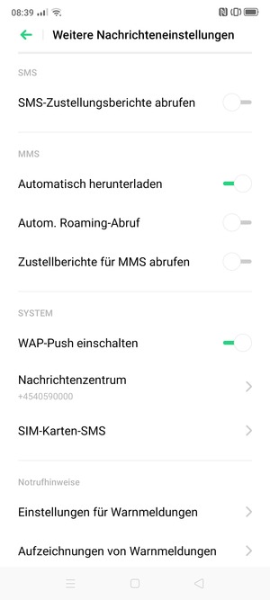 Wählen Sie Nachrichtenzentrum