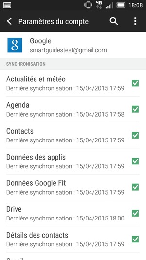 Assurez-vous que Contacts est sélectionné