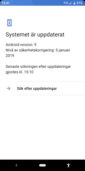 Välj Sök efter uppdateringar