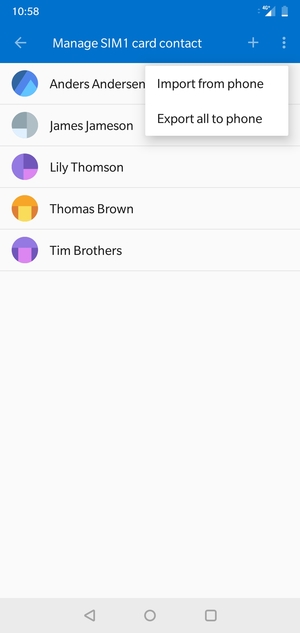Select Export all to phone