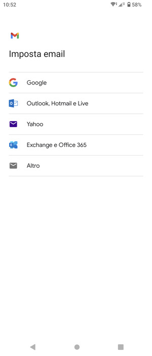 Seleziona Outlook, Hotmail e Live