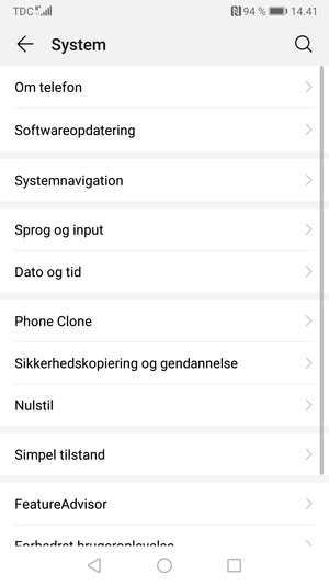Vælg Softwareopdatering