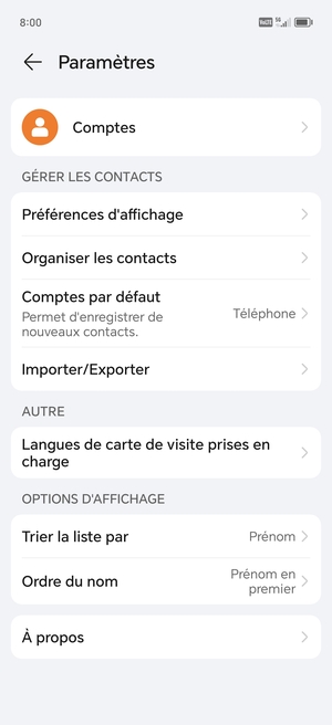 Sélectionnez Importer/Exporter