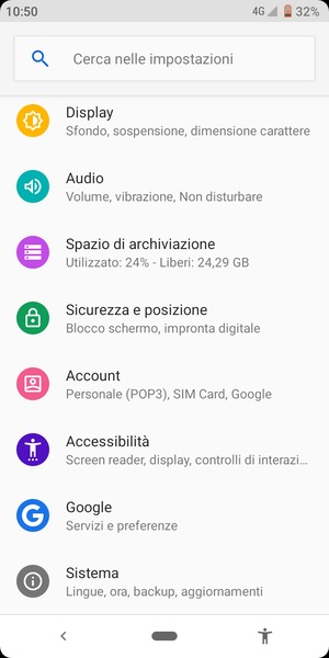Scorri e seleziona Sicurezza e posizione