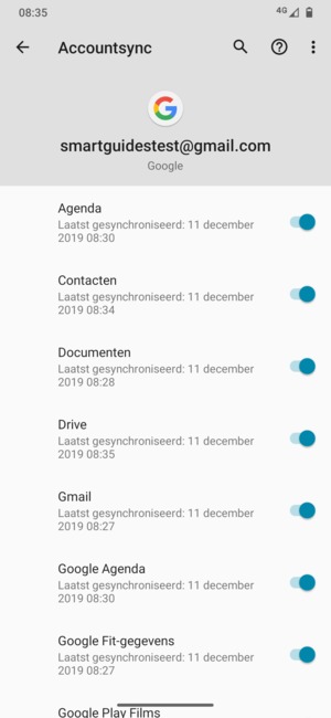Zorg ervoor dat Contacten geselecteerd is