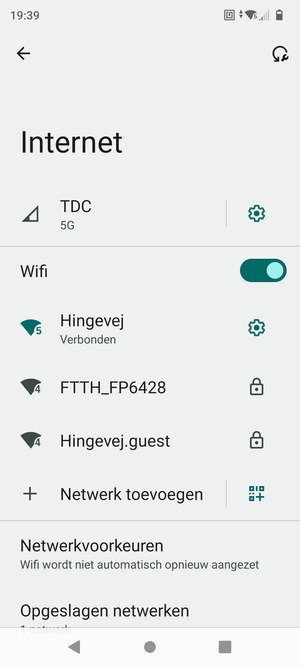 U bent nu verbonden met het WiFi-netwerk