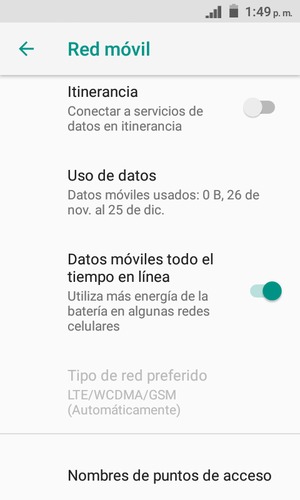 Seleccione Nombres de puntos de acceso